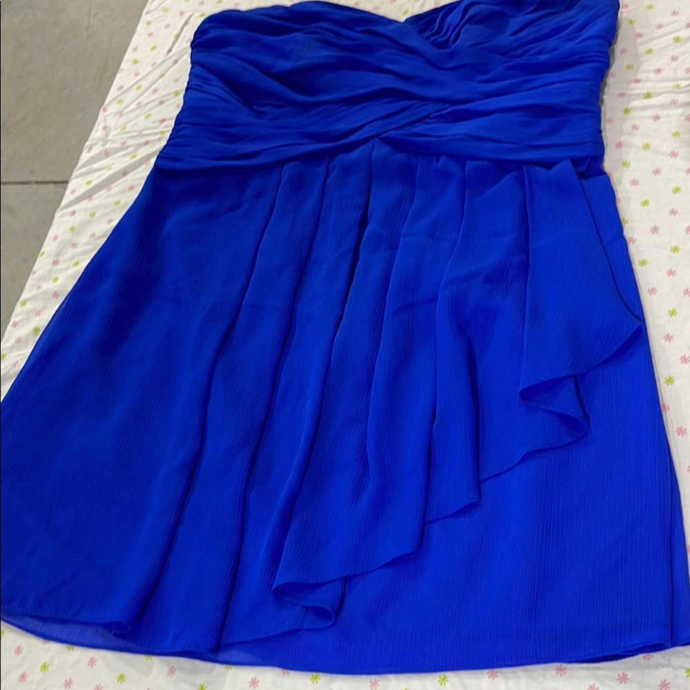 Elegant Blue Strapless Dress
